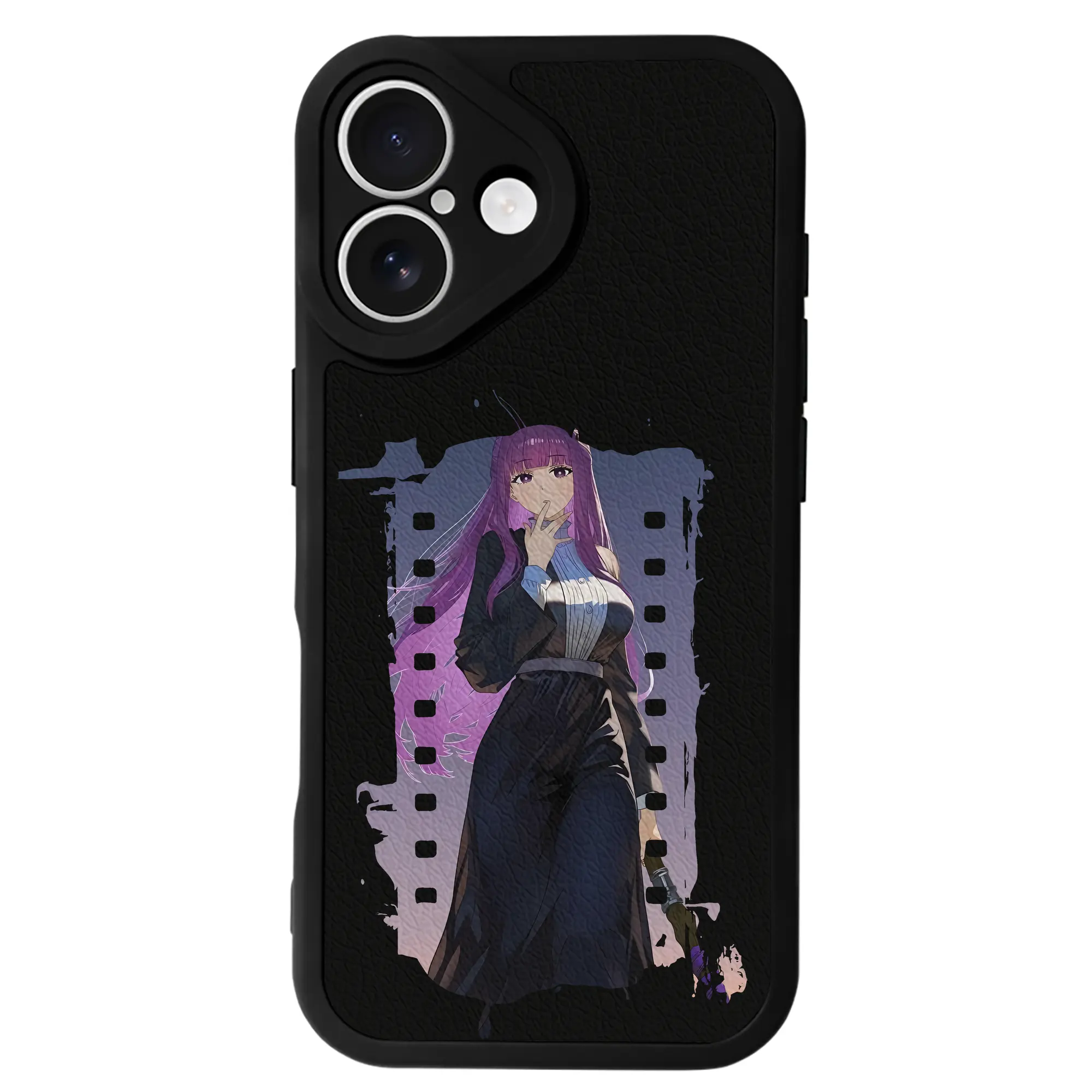 葬送のフリーレン（Frieren） グッズ,フェルン（Fern） - IPhone 16シリーズ対応 ・ シリコンスマホケース ・ レザー調 ・ 高精度フィット ・ 耐衝撃 ・ ワイヤレス充電対応 ・ 精密カット